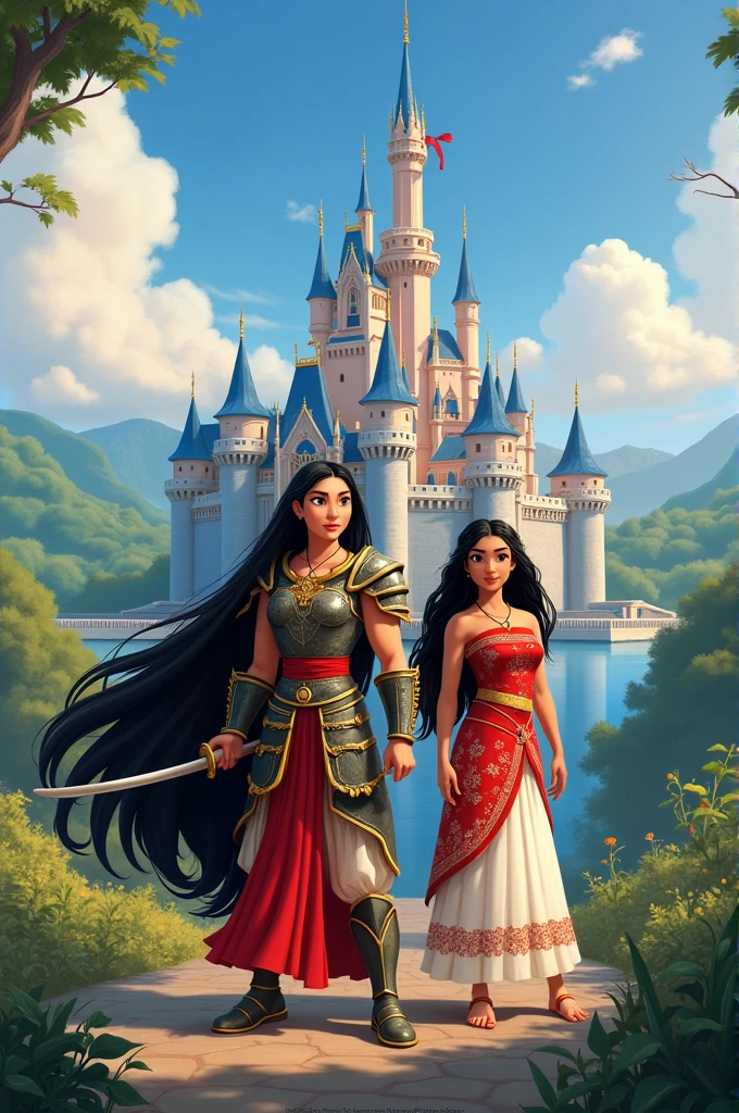 Disney Castle with Mulan and Moana