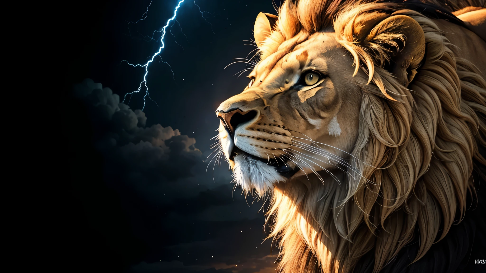 Lion, lions, Divine Lion, naturals, thunder, Realistic Lion, rey, realistic detailed, sunset light, sky, sol da noite, realistic detailed 16K, Eletricidade Detalhada 8k, Texturas realistas de 8k, Cores photorrealistic 8k, fire azul, realistic detailed Fire Bolt, sky Light Detailed, Power of thunder, Divine Realistic, golden crown, golden crown, golden crown, naturey, Linda, Rendering, photorrealistic, UltraHigh definition, 4K, detailed textures, thunder, detailed shadows, detailed colors, neon blue, blue light, lightnings, blue power, naturey Linda, Great Divine, peaceful face, naturalss, lightning, Electric power screw, detailed contrast, realistic contrast, high resolution, detailed colors, fire, villany, divine creature, 8k FullHD, realistic detailed, 16K, 8k, High definition, detailed contrast, realistic contrast, high resolution, detailed colors, fire, villany, divine creature, 8k Realistic Lion Face, Beauty Lion, beleza naturey, realistic detailed, posh, elegance