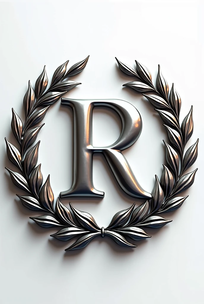 Generate me a logo with the letter R with metal laurels