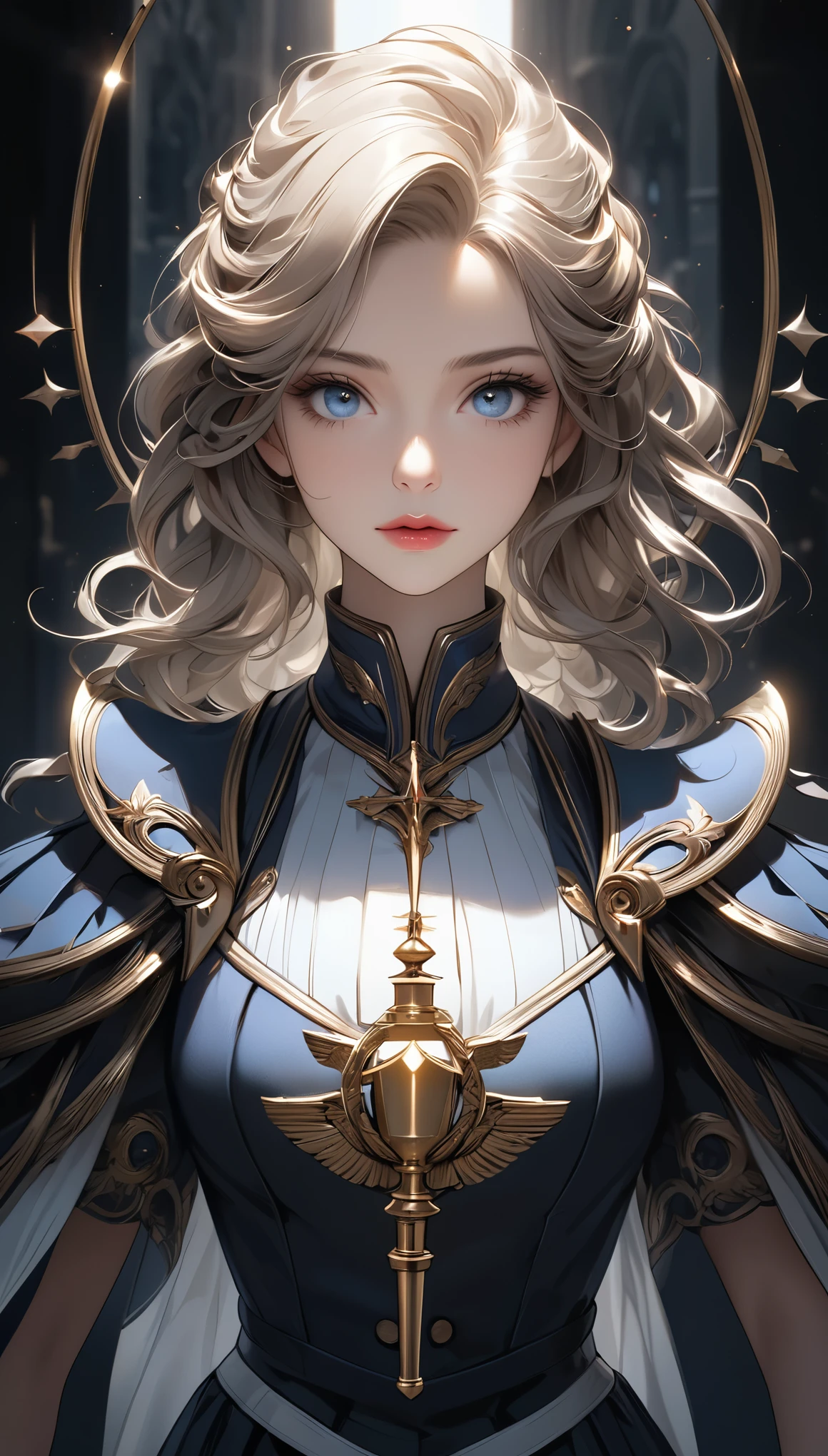 Beautiful and delicate eyes, Beautiful and delicate lips, Extremely detailed eyes and face, Long eyelashes, Elegant female lawyer, Elegant and poised, Guardian of the accused, A beacon of hope in the darkness, Excellent legal defense, Aesthetic defense before historic verdict, Maintaining the rule of law, A clear alibi reveals a clear path, Free from false charges, Wonderful deductive reasoning, Seamless integration，Logically sound, (best quality,4K,8K,high resolution,masterpiece:1.2),Extremely detailed,(Practical,photoPractical,photo-Practical:1.37),Professional Portraits, Dramatic Lighting, Film composition, Moody and atmospheric, Soft tones, Dramatic chiaroscuro
