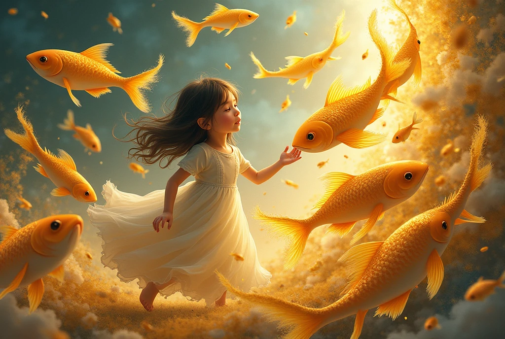 golden fishes and a girl --chaos 20 --ar 9:16 --sref 680572301 --personalize qxpoiie --sw 500 --stylize 1000 --v 6.1