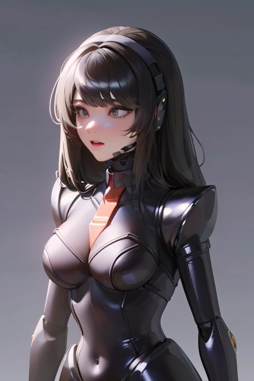 (masterpiece),(Highest quality),(Super detailed),(Best illustrations),(Best Shadow),(Absurd),(Detailed Background),(so beautiful), 16K, 8K, 4K,(Best Shadow),bunny girl,empty eyes,robotization,woman ,big bust,Robot Joint ,Metal skin,Black Suit,long hair,a suit that covers the whole body,tight bodysuit