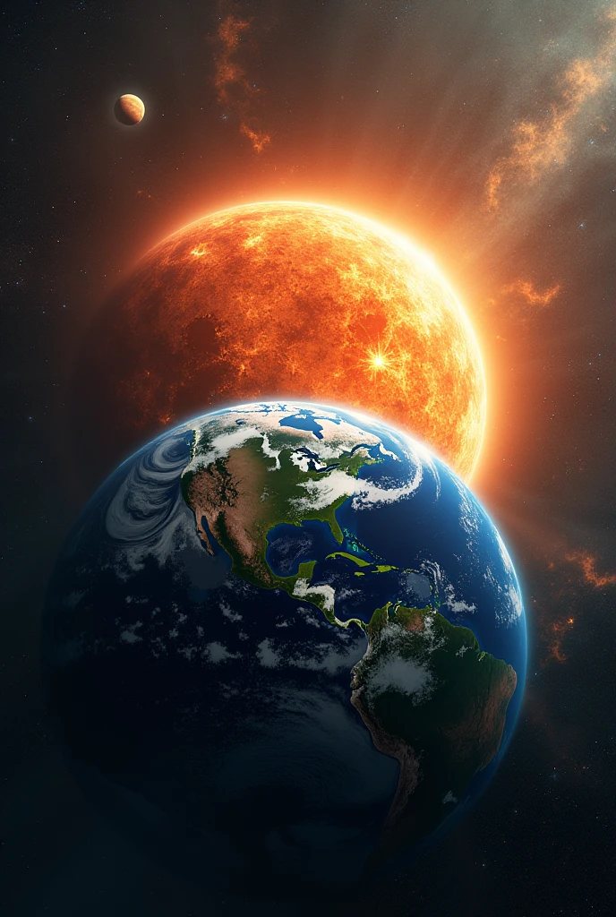 View of the earth if the sun were in the place of mercury