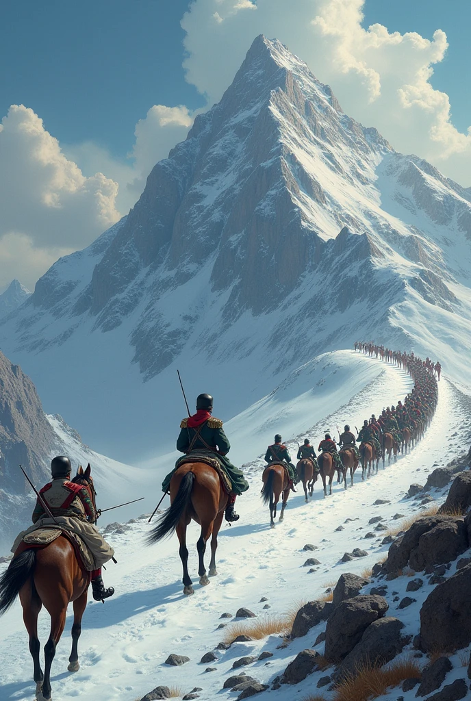 Napoleon crossing the modern Alps