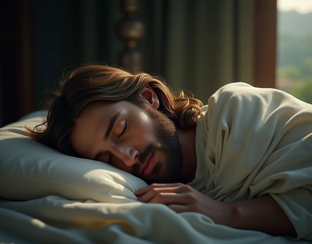 We need an image of Jesus in which Jesus is sleeping. We need such an image in high quality.