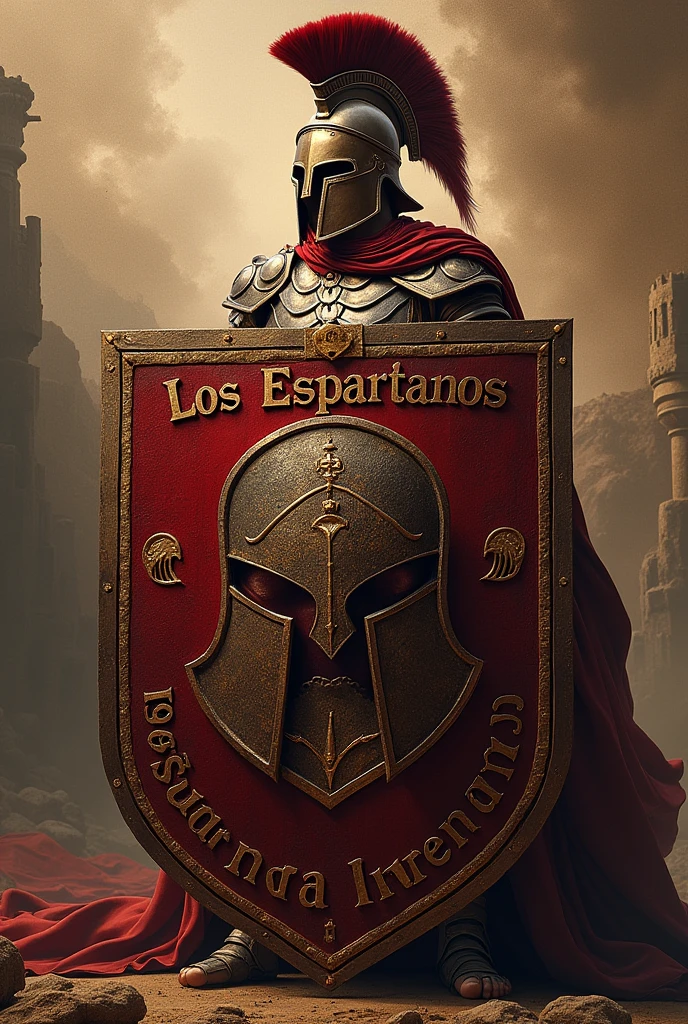 Make me a football shield and make its name Los Espartanos