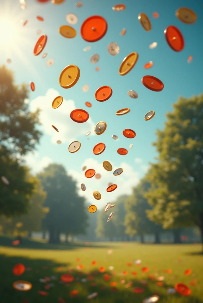 Rain of frisbees