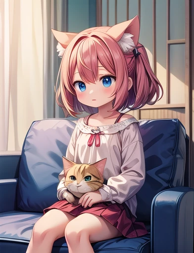 Anime girl sitting on the sofa，There is a cat on his lap, from Girls&#39; Frontline, The finer details. Girls&#39; Frontline, Best anime 4k konachan wallpaper, Anime girl in maid outfit, Anime Barbie Doll White , Ink art animation , Attractive anime, From the Azur Lane video game, anime maid ss military, Girls&#39; Frontline style