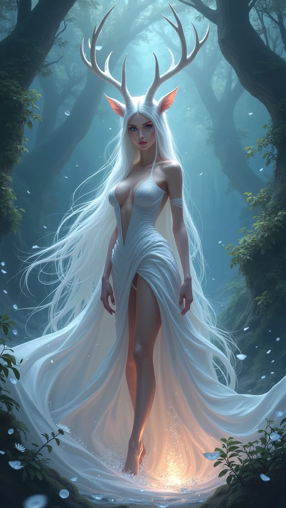 nocturnal beings with pale skin that shines under the moonlight. They have silver eyes that reflect starlight and long white hair.. His ears are pointed, and have retractable claws on their hands and feet. They are agile and move with an almost supernatural stealth..
