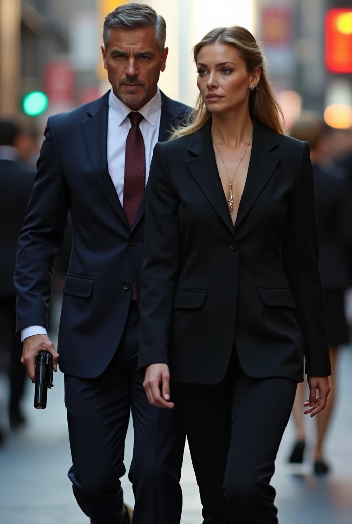 An escort behind a famous person