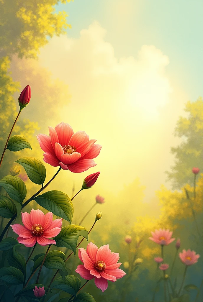 Acrylics color ,natural, peaceful, flower, sunlight