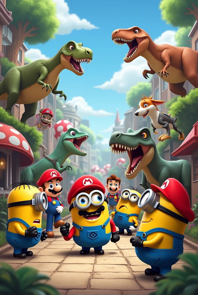 Minions, Mario Bros, paupatrol and dinosaurs 