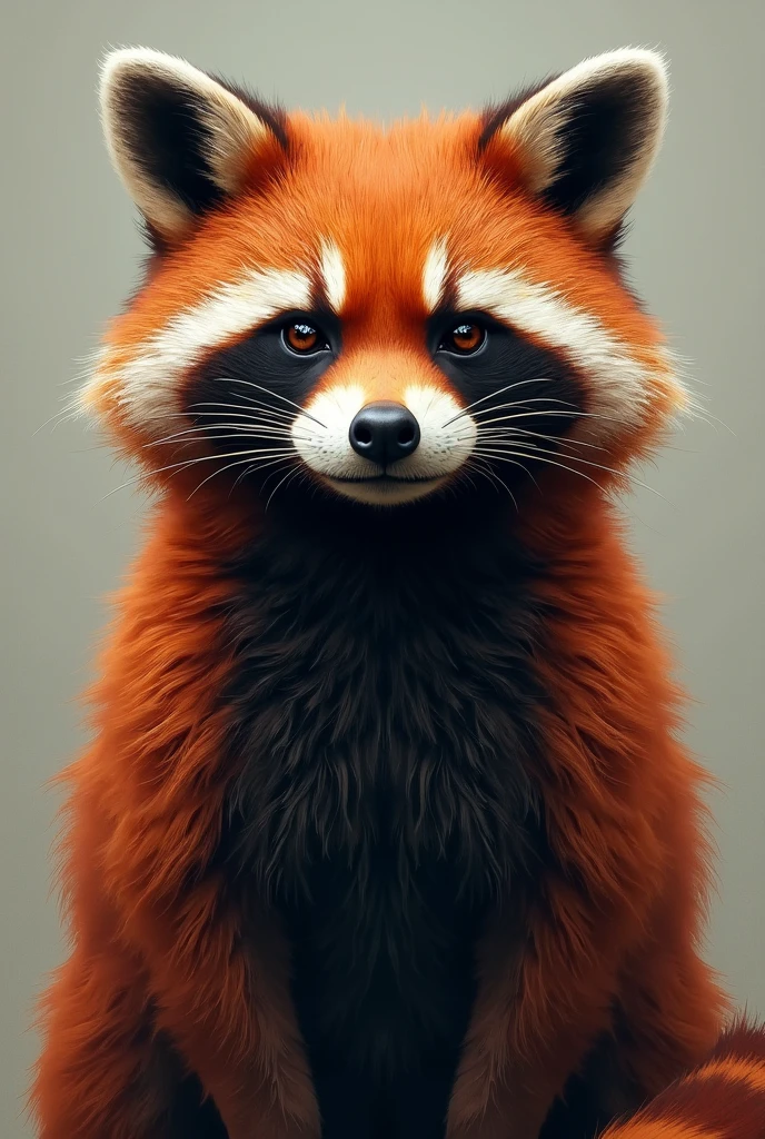 red raccoon with old black chest and down say" Beware of the Red Raccoon"