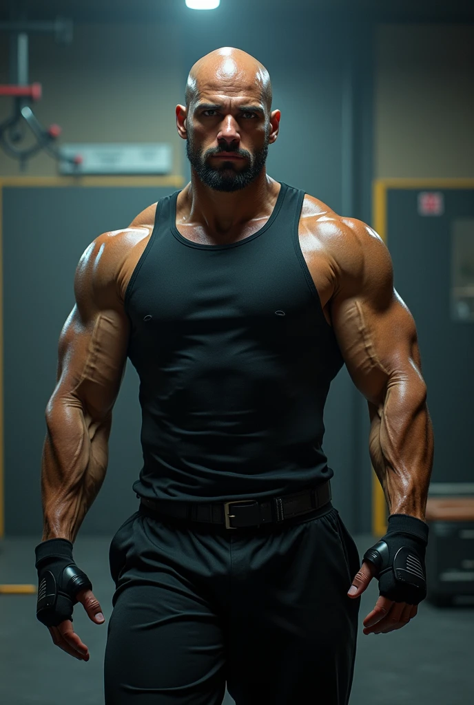A bodyguard training doing physical activities 