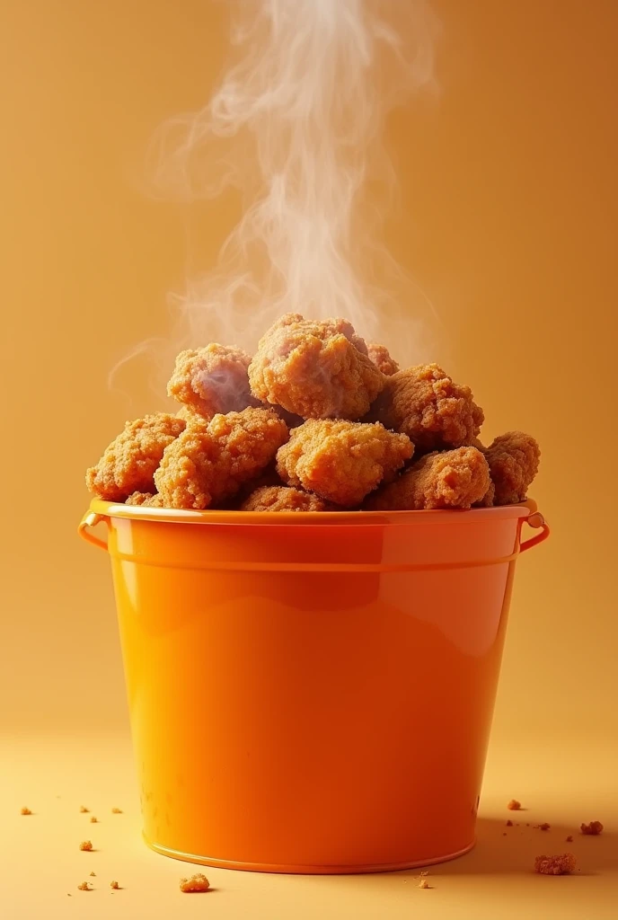 Orange bucket of chicken