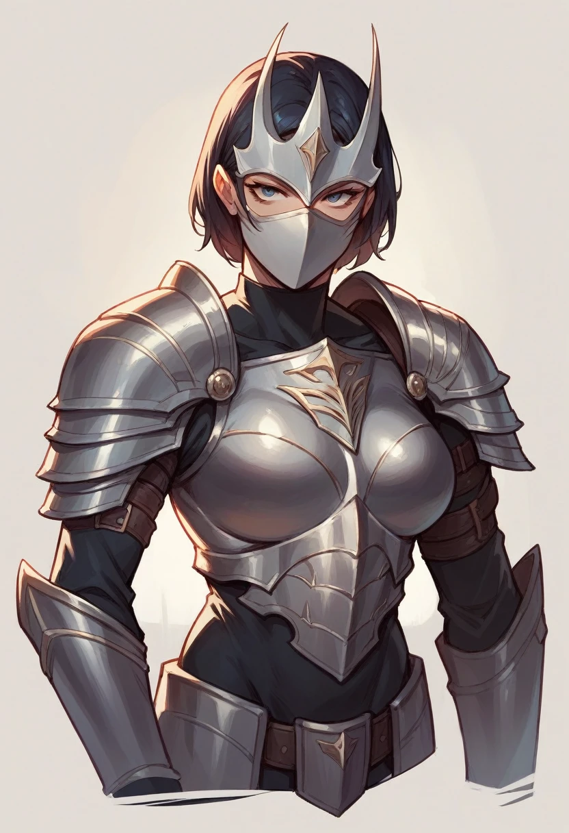 Armor woman mask skin exposed