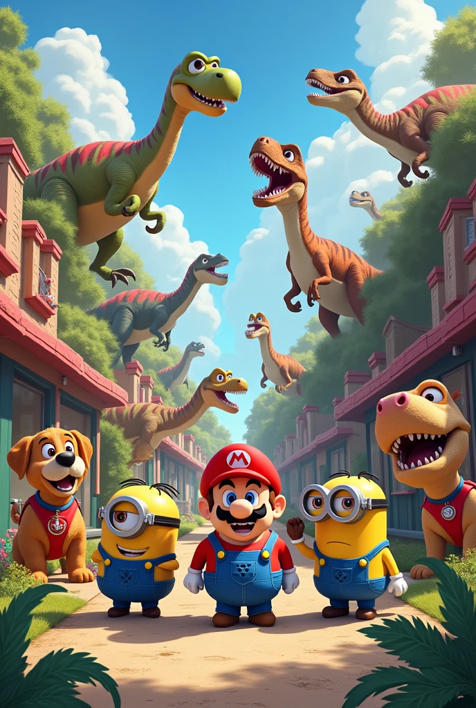 Minions, Mario Bros, paupatrol and dinosaurs