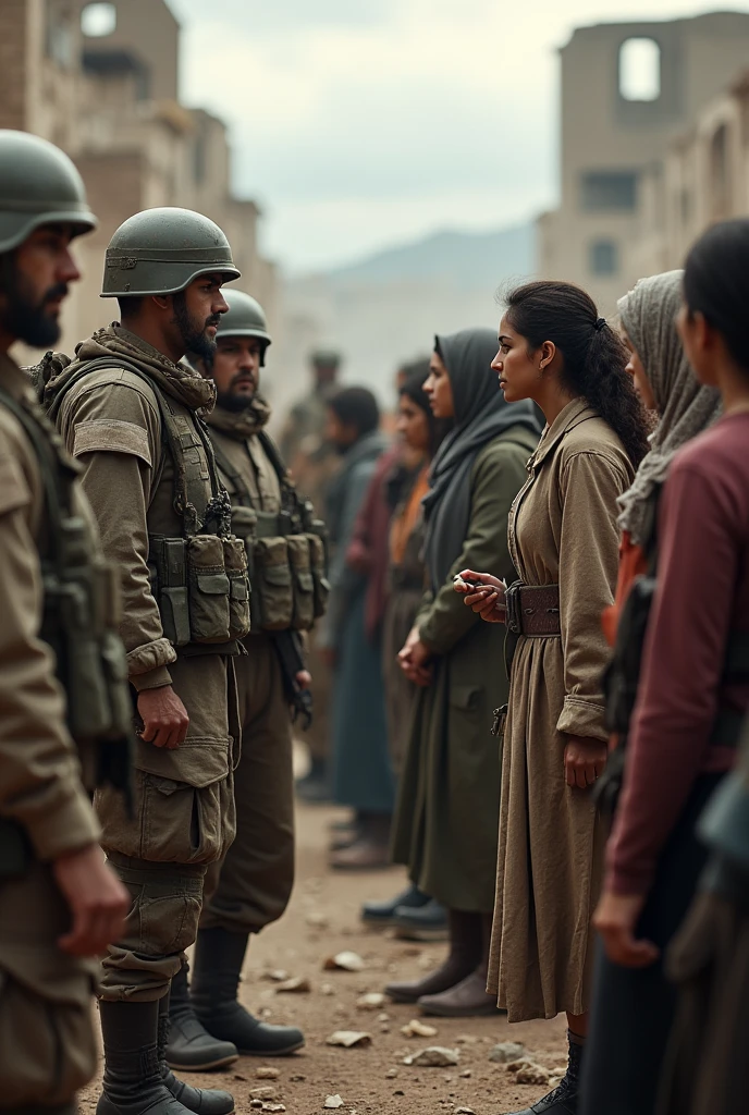 Soldiers with women