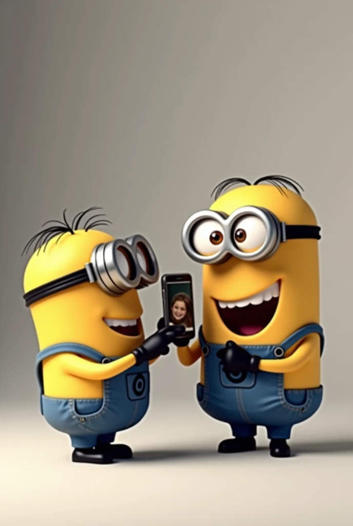 A Miniun taking a photo of me Ami with a cell phone happy face with the rear camera of a cell phone