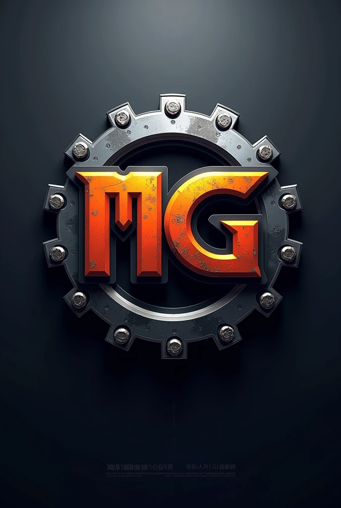 Create a mechanical engineering themed logo with the initials MGG with the words corporation


