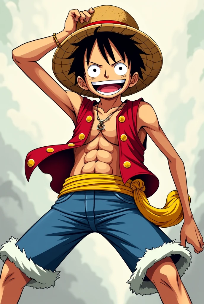 Crea un vector del anime de luffy