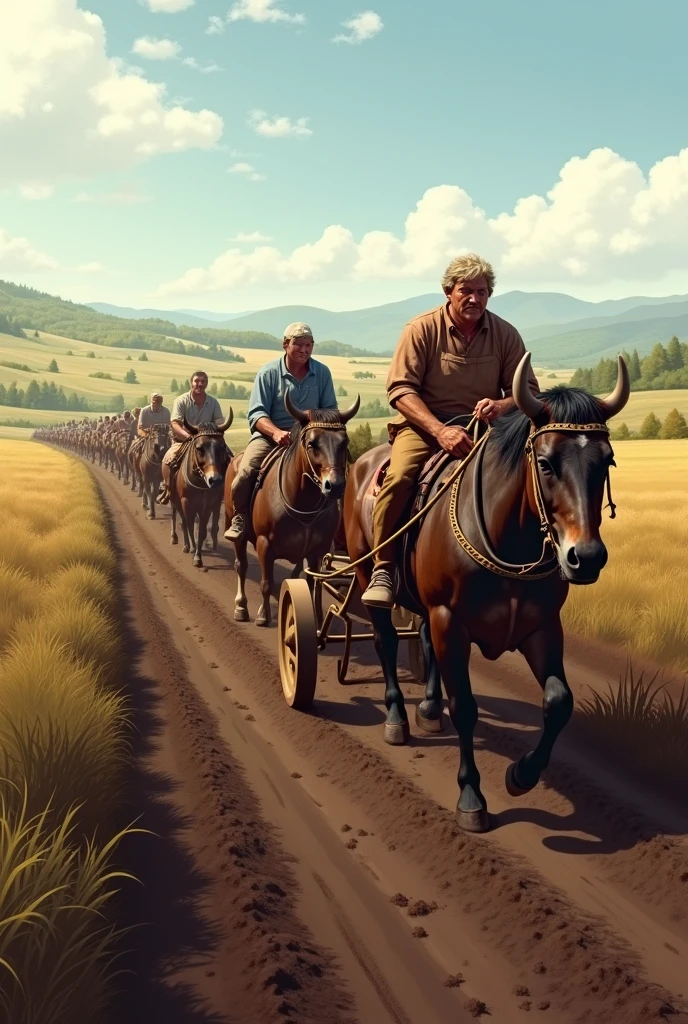 Farmers plowing