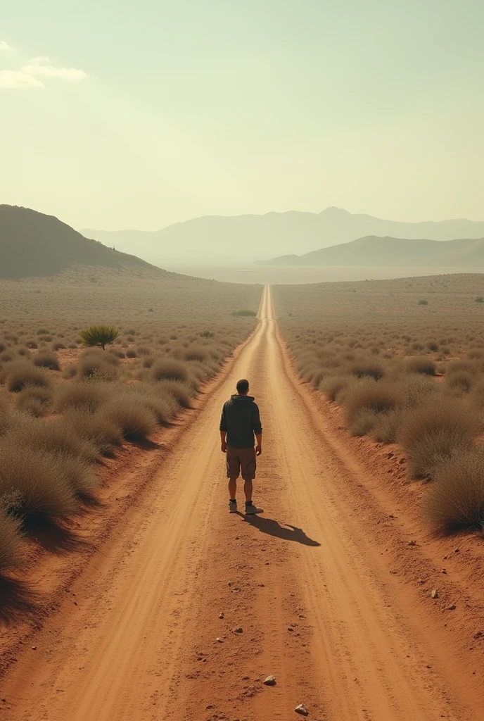deserted country road,Dirt soil,First perspective