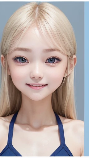 ((sfw:1.5)),((sfw:1.5)),((sfw:1.5)),((sfw:1.5)),((from4/5above:1.5)),((From head to groin:1.5)) Korean Asian r Photos、((Beautiful and cute idol girl:1.5))、Platinum Blonde Hair、11yo,((ngle eyelid:1.5. Small, narrow eyes:1.2))、Thin face、Thin neck、((Slim body)),((skinny):1.5),((Flat chest:1.5)),((clavicle)),((Narrow eyes:1.5))、(Thin arms)、(Thin neck)、(Thin lips)、A small smile、Thin arms、(Dark blue school swimsuit:1.5),((beautifulr detail eye:1.5)),((littlesmile)),((Awaken to love:1.3))、nomake,(A happy and joyful expression)、