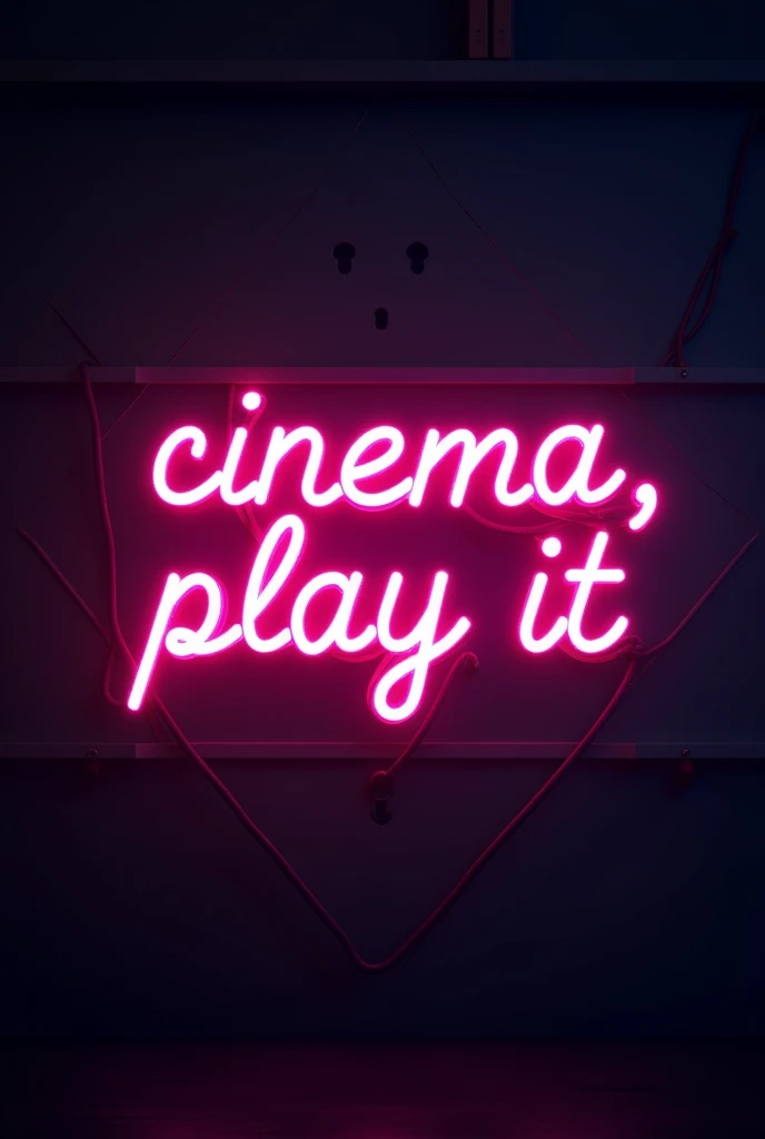 A neon logo that says " Put-Play Cinema" Make it striking. That it is in Spanish , You have to say " Cinema Play it " .