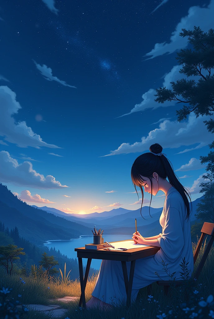 Beautiful Japanese manga artist、Japan anime、Under the stars