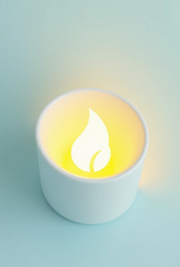 Logo for a candle brand called Lumina, that is eye-catching and appropriate for the purpose, with white color range, pastel blue and yellow