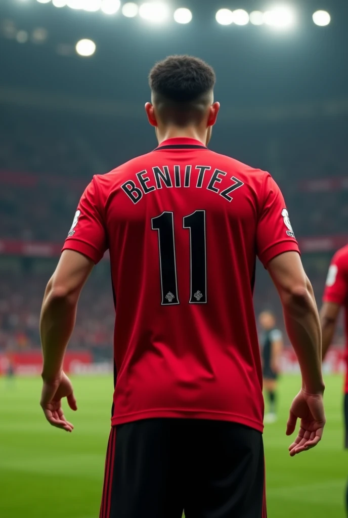 Manchester United shirt with BENITEZ name and number 11 in black