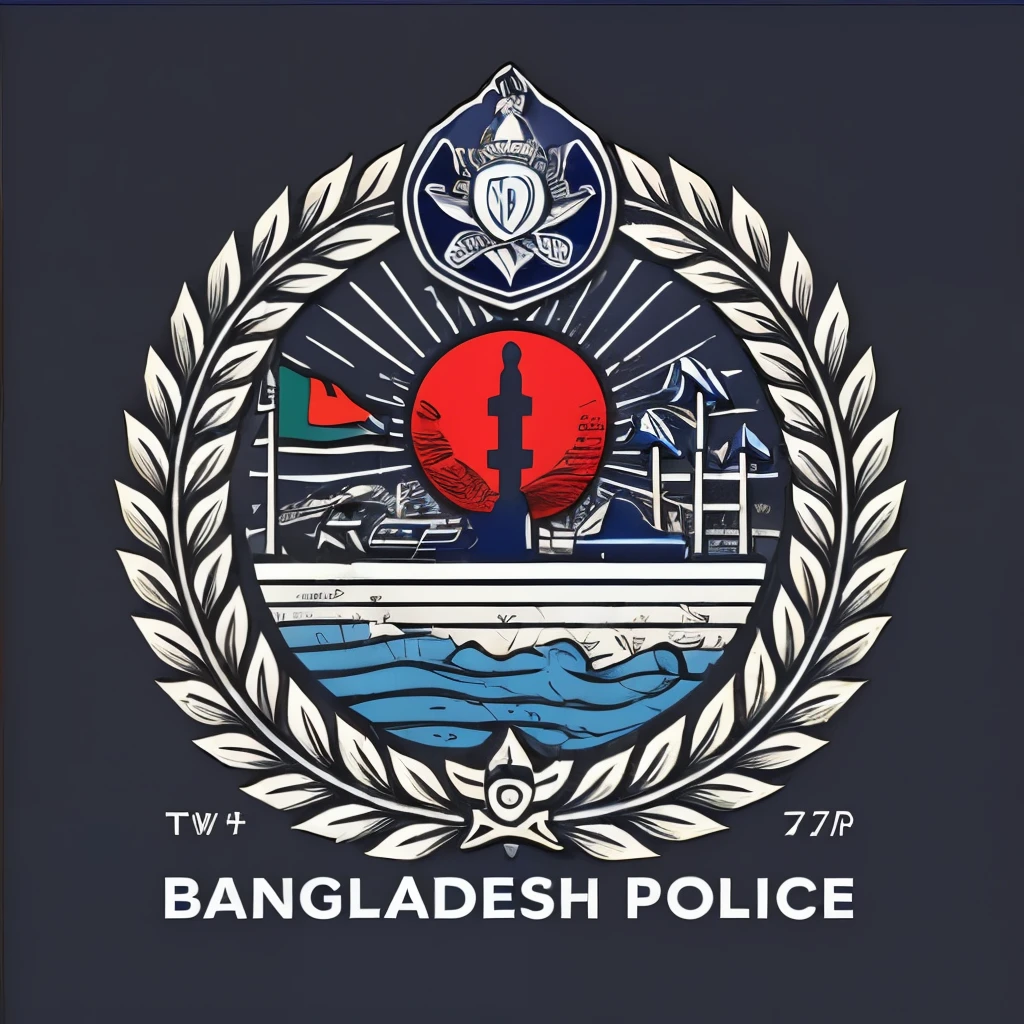 Simplify the Details: Remove intricate elements from the background and other small details to make the design cleaner. Color Palette: Use only two or three colors for the logo. For instance, you could keep the navy blue and white colors with a single accent color like red. Text: Add the word "POLICE" and remove text"Bangladesh Police" at the bottom of the logo using a modern, clean font.