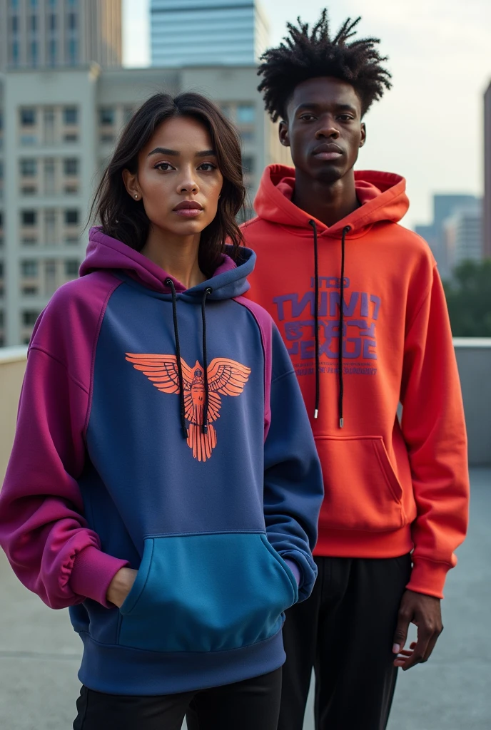 Generate promotional images for a hoodie brand