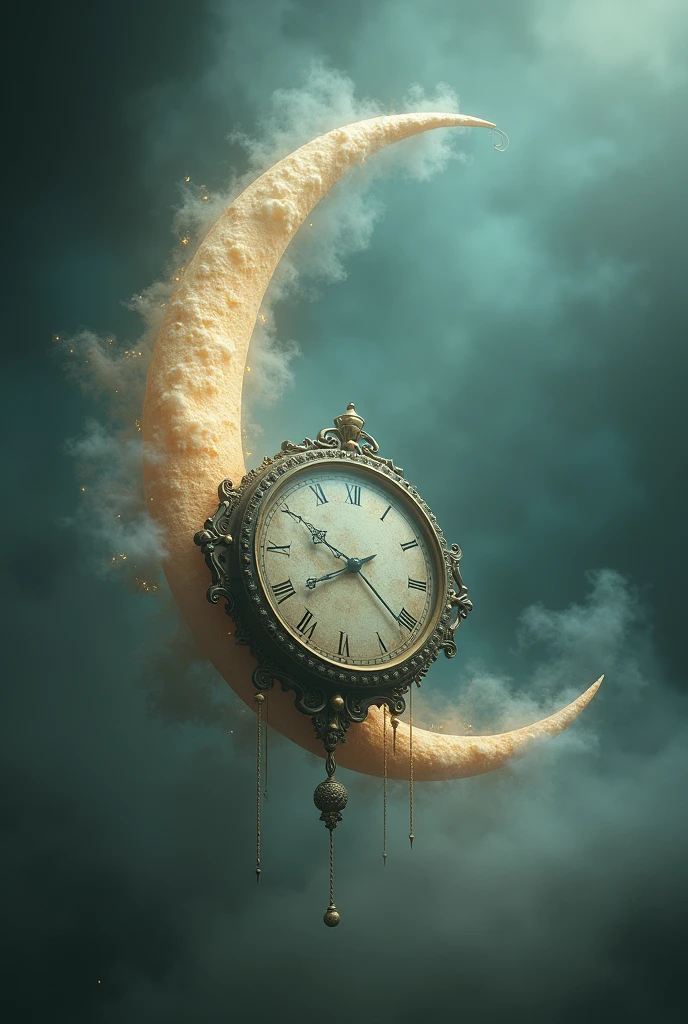 Moon and clock