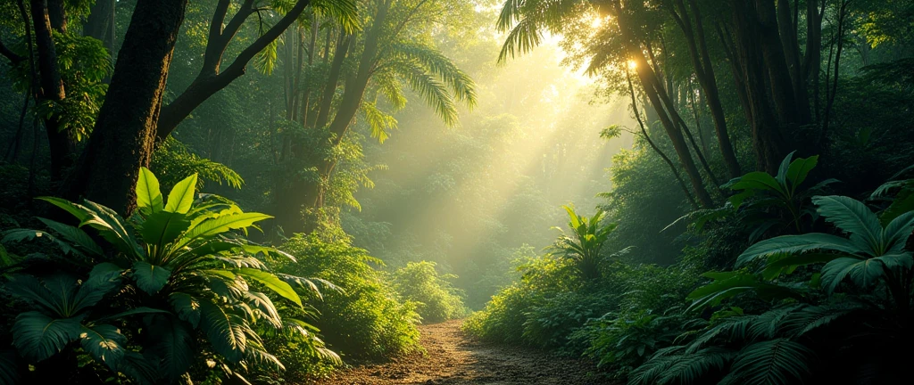 a lush african jungle,dense tropical foliage,exotic wildlife,powerful sunlight,dramatic shadows,vibrant colors,detailed leaves and vines,overgrown and untamed,no humans present,stunning cinematic lighting,(best quality,4k,8k,highres,masterpiece:1.2),ultra-detailed,(realistic,photorealistic,photo-realistic:1.37),dramatic lighting,warm color palette,dramatic shadows and highlights,dense vegetation,towering trees,mysterious atmosphere,awe-inspiring nature