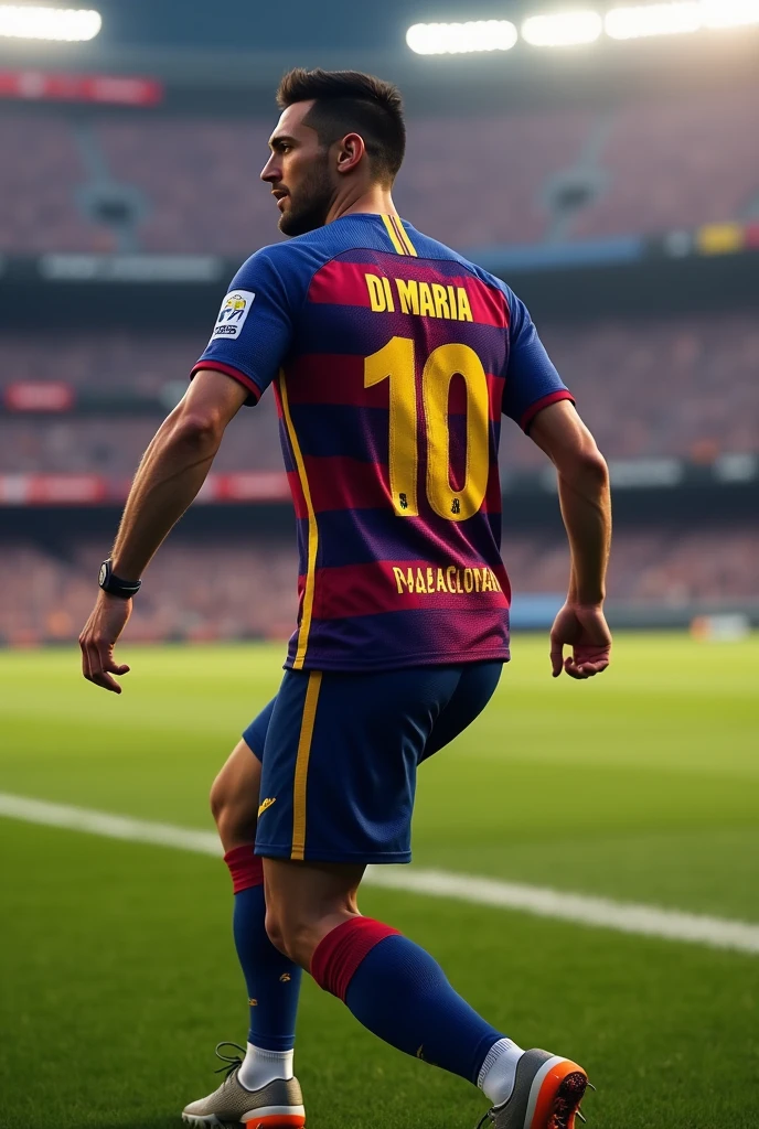 Footballer with a Barca shirt with the name Dimaria and the number 10