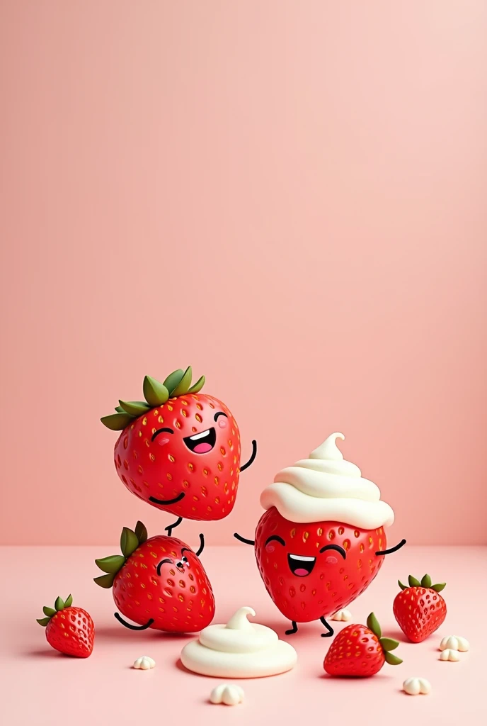 Animated strawberries with cream