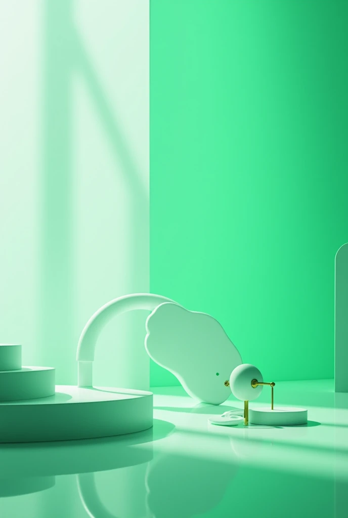 I need you to be a professional in commercial advertising, create a background for advertising flyer, for spotify music products, white and green, be creative and very professional, I need you to add 4 spaces at the bottom to add some designs, that does not have any words