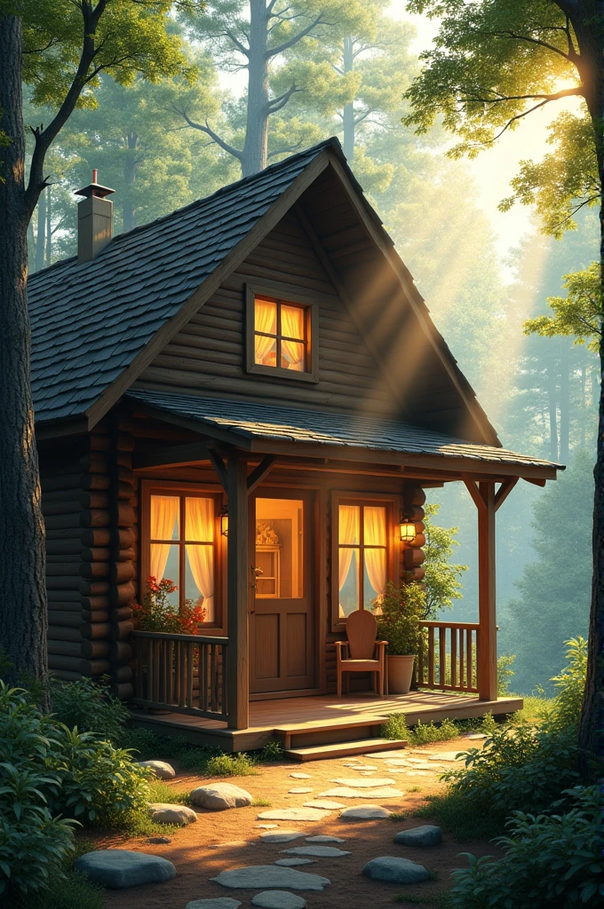 Cabin with sunbeams