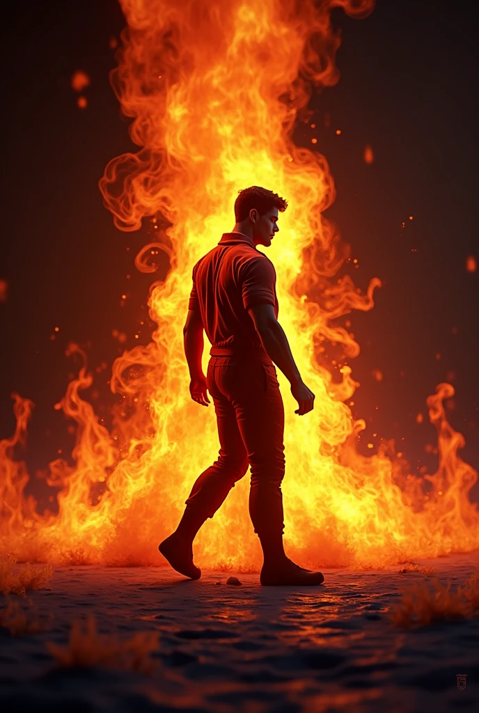 KrosserBoy logo with a walking man in the extream fire 3d