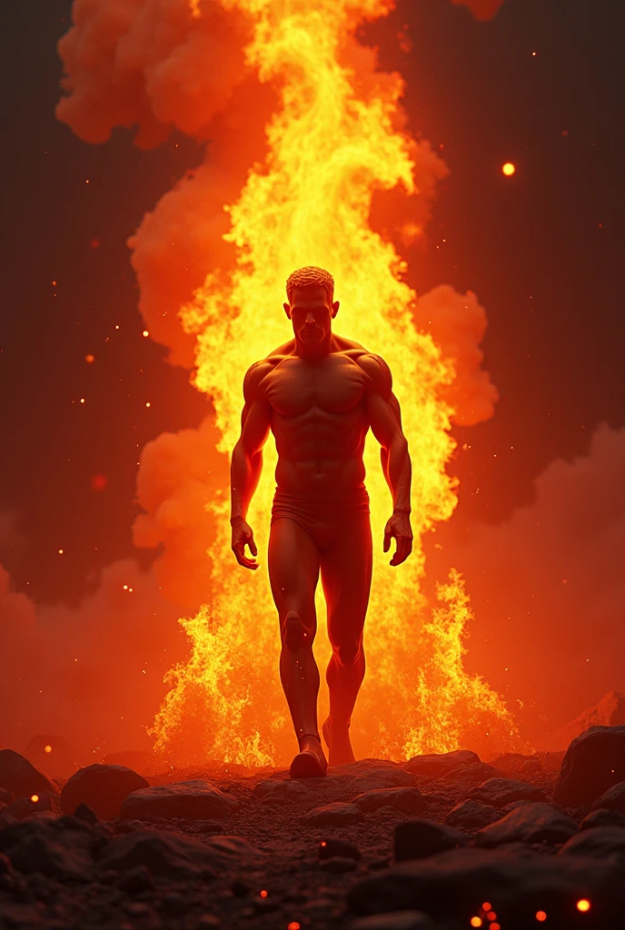 KrosserBoy logo with a walking man in the extream fire 3d