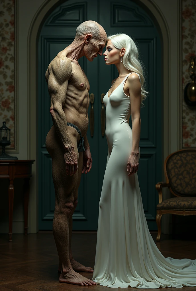 Korean Drama《The man with a double body》His real ugly body ,She has a model-like figure and the most beautiful face in the world.