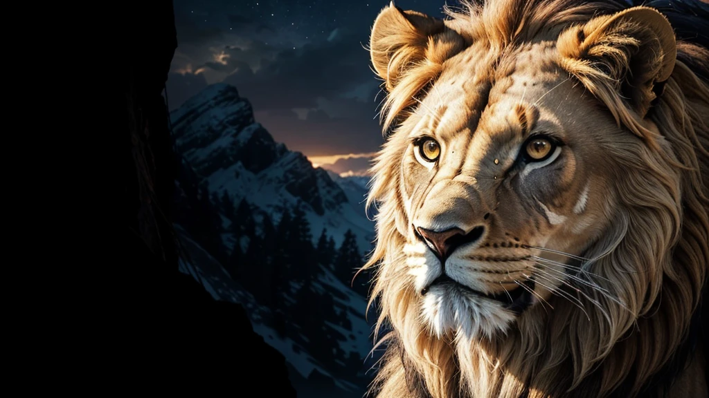 Lion, Divine Lion, naturals, naturals, ferocious, masculine, mighty, golden lion, Powerful Lion, beautiful nature, Great Realistic Lion, FullHD 8k, Light of sky, twilight, ferocious, Criatura ferocious, furious lion, Detailed Realistic Lion, Ultra Realistic HD Light, Photorealistic Detailed Shadows, UltraHD Photorealistic Definition, sunset night, Clear sky Sun, golden black, black andwhite, black and gold, detailed realistic face, 8k Detailed Realistic White Lion, ultrarealistic 8k |Energia de thunder realista detalhada, Strong Creature realista detalhada, Strong Creature, Lion macho, Rendering, Fotorrealista 8k, UltraHD Alta definição 8k, Detailed Realistic 16k, Nitidez Fotorrealista 8k, 16K photorealistic textures, Contraste Fotorrealista 8k, Sombras Fotorrealistas 8k, Luzes Fotorrealistas 8k, Detailed Realistic Sunset, Detailed Realistic Lion Face, Detailed realistic light, detailed textures, thunder, detailed shadows, detailed colors, Celestial Electricity, Golden thunder, Lion realista, Ultra Realistic 16k, Realistic 16k, Realistic 16k sharpness, 16K photorealistic textures, 16K realistic colors, powerful creature, Majestic power, Power of Heaven, Great Divine, detailed contrast, realistic contrast, high resolution, detailed colors, fire, villany, divine creature, 8k, realistic detailed, 16K, 8k, High definition, detailed contrast, realistic contrast, high resolution, detailed colors, fire, villany, divine creature, realistic detailed, posh, chic