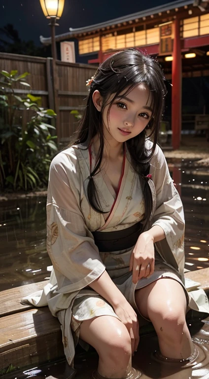A woman that is sitting in the mud, anime thai girl, 2019 trending photo, dirty face, japanesse farmer, it is night and raining, with a orientalist smileful face, sexy girl, chinese dress, underwear ad, farmville, ancient photograph, cute adorable, sludgy, hoang lap, unknown, plains, bad print