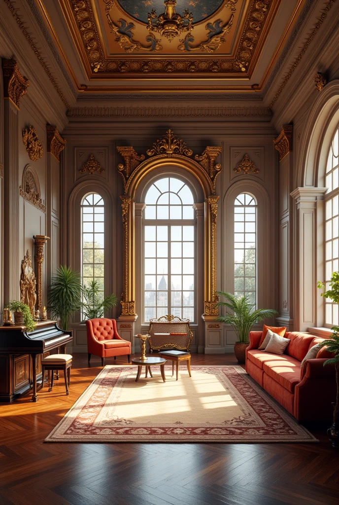 Beautiful luxury room with so many music insti and beautiful very big room having very big frame