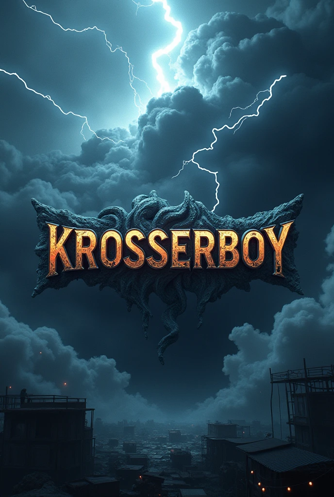KrosserBoy logo with extream thunder effect with tyfoon 3d