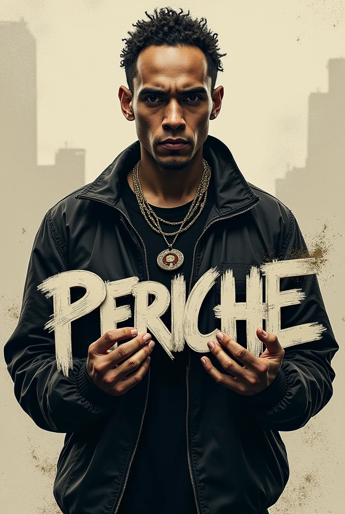 canserbero with holding a word that says PERICHE