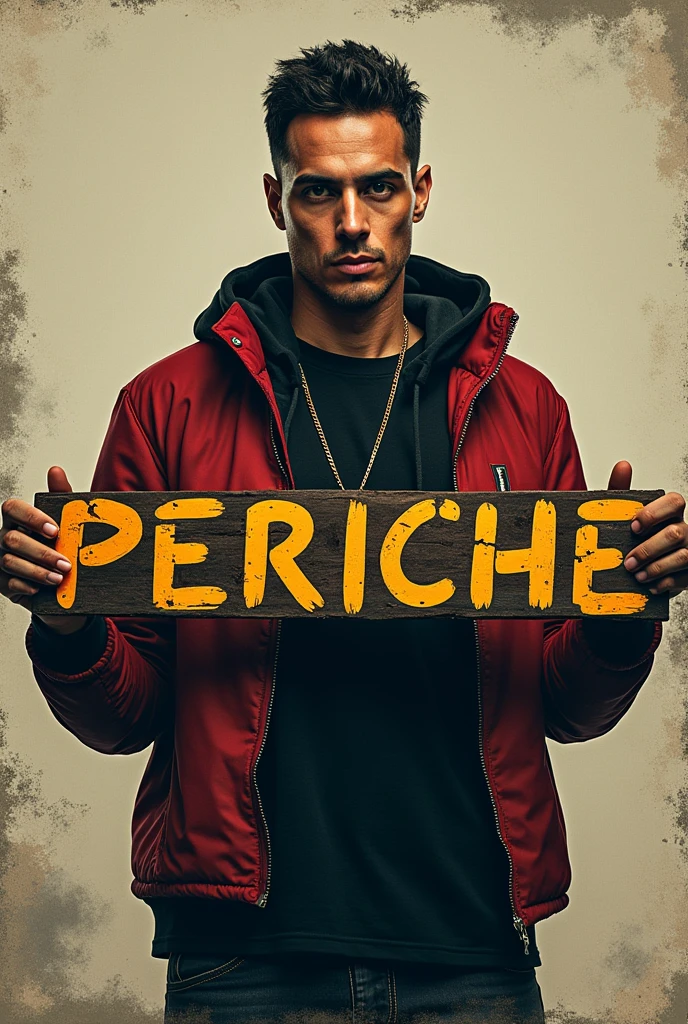 canserbero with holding a word that says PERICHE