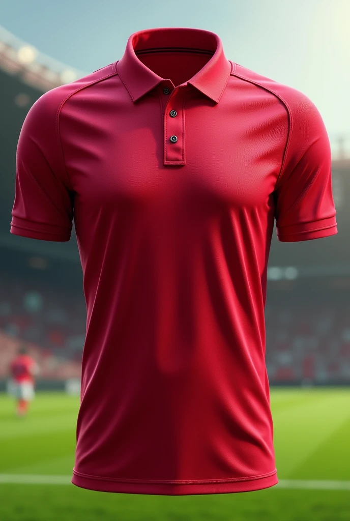 Sports polo shirt for football with a cherry-coloured design